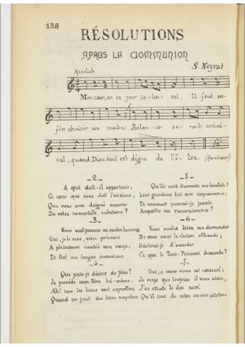 Résolutions après la communion Partitions gratuites